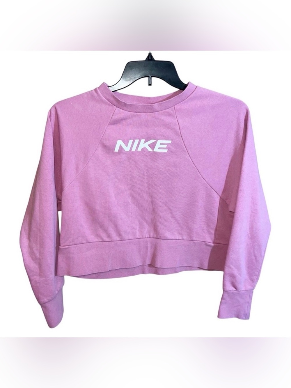 Nike Dri-Fit Crop Sweatshirt Women’s Size S Pink Long Sleeve